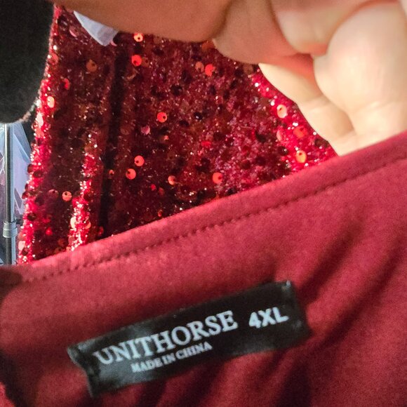 UNITHORSE Formal Long Sleeve Gown Evening Dress Sequins Size 22 (HG) - Picture 9 of 13